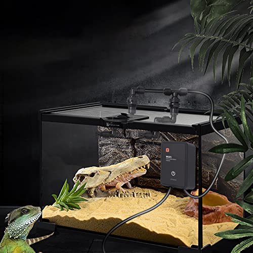 Fdit Reptile Humidifier, Tuya Remote Control Atomizatio with Timer for Terrarium Paludarium Vivarium (USA Plug)