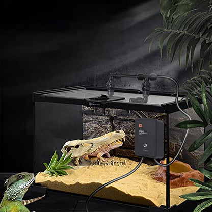Fdit Reptile Humidifier, Tuya Remote Control Atomizatio with Timer for Terrarium Paludarium Vivarium (USA Plug)