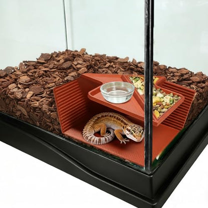 Cave Hide for Reptiles, Lizard Hideout with Safe Shelter, Snake Cave Hut for Themed Terrarium Ideal for Gecko Hamster Snake to Rest & Hide