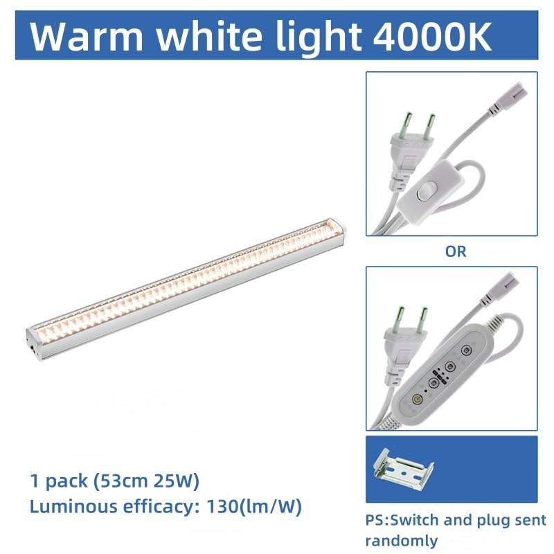 1 pc 53CM 25W LED Plant Grow Light Strips, Free Combination, 4000k Grow Lights for Indoor Plants, Hydroponics Succulent, Plant Shelf