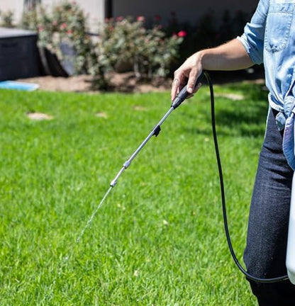 BIRDROCK HOME Garden Sprayer with Battery Powered Pump - Stainless Steel Wand, Rechargeable, Adjustable Spray, & Portable for Lawn, Garden, Plants, and Cleaning - White Translucent Body - 4-Gallon - size: Large