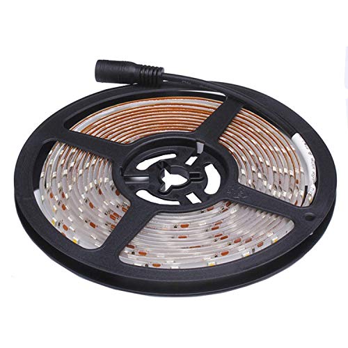 Water-Resistance IP65, 12V Waterproof Flexible LED Strip Light, 16.4ft/5m Cuttable LED Light Strips, 300 Units 3528 LEDs Lighting String, LED Tape(Orange) Power Adapter not Included - color: 1*16.4ft 3528 Orange