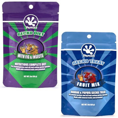 Pangea Gecko Diet Fig & Treat Bundle - 2oz Fig & Insects and Gecko Treat
