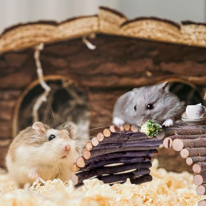 Hermit Crab Hideout & Climbing Toys - Large Size Reptile Climbing Decor for Small or Medium Hermit Crab Habitat (Crabs Climb Bridges) - size: 11.8*5.9 inch