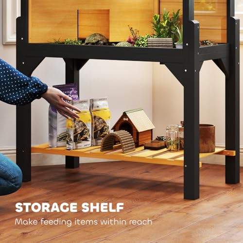 Wooden Tortoise Habitat with Storage Shelf