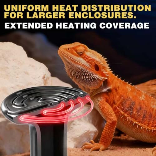 150W Ceramic Heat Emitter (2-Pack) - Reptile Heat Lamp Bulb, No Light Coil Emitter for Terrariums, Brooders & Chicken Coops - E26 Base for Bearded Dragon, Snake, Lizard, Turtle
