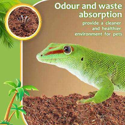 Riare 1 Pack Natural Coconut Fiber Substrate for Reptile- Premium Compressed Coconut Husk Terrarium Bedding for Reptile, Tortoise, Frogs, Snakes Hermit Crabs, Burrowing Animals - color: 1 pack