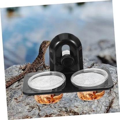 POPETPOP Reptile Plastic Water Cups Mini Foods Pet Bowls Decked Accessories Glass Suction Cups Turtle Crested Animal Hamster Feeding Supplies Glass Wall Shelf Reptile Hides and Caves