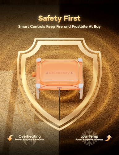 Smart Chicken Coop Heater, 200 Watts Chick Brooder Heating Plate Built-in Adaptive Temperature Sensor, Chicken Brooder Heater, Adaptable to Timer and Temp Controllers,UL-Compliant