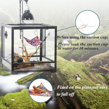 Mechpia Bearded Dragon Tank Accessories, Reptile Bedding Hammock Soft Fabric Warm Sleeping Pillow with Cover Substrate for Bearded Dragon Leopard Gecko Lizard