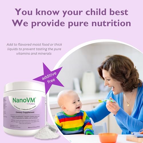 1-3 Years, Allergen-Free Multivitamin for Kids, Unflavored Dietary Supplement, Powdered Supplement with 14 Vitamins & 13 Minerals, Low-Carbohydrate Toddler Vitamins, 275g - Solace Nutrition - style: 1-3