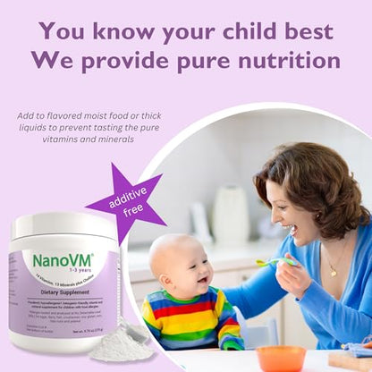 1-3 Years, Allergen-Free Multivitamin for Kids, Unflavored Dietary Supplement, Powdered Supplement with 14 Vitamins & 13 Minerals, Low-Carbohydrate Toddler Vitamins, 275g - Solace Nutrition - style: 1-3