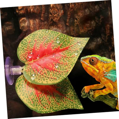 BESPORTBLE 4pcs Aquarium Fake Plants Purple Perilla Leaf Artificial Aquarium Decor with Suction Cups, Plastic Terrarium Plants Ornament for Fish Tank and Reptile Habitat