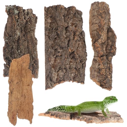 DECHOUS Natural Cork Bark for Reptiles Hide Climbing Decor 8-14cm Reptile Tank Accessories & Terrarium Decor - Tree Bark Cork Flats for Gecko, Snake, Bearded Dragon Enclosure