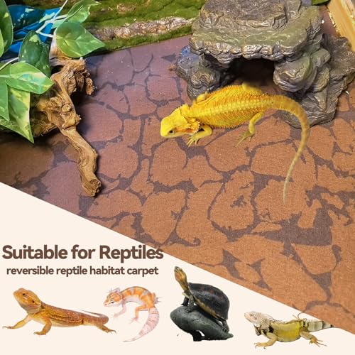 BNOSDM 2 PCS Reptile Carpet Mat Terrarium Liner Bedding Reptile Cage Mat Supplies for Tortoise Lizard Leopard Gecko Snake Chameleon 23.6’’ x 15.7’’ - size: M（2PCS）：23.6 x 15.7 IN