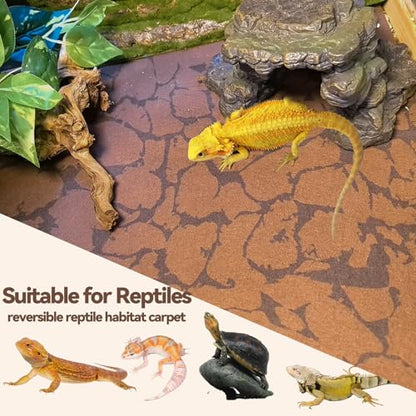 BNOSDM 2 PCS Reptile Carpet Mat Terrarium Liner Bedding Reptile Cage Mat Supplies for Tortoise Lizard Leopard Gecko Snake Chameleon 23.6’’ x 15.7’’ - size: M（2PCS）：23.6 x 15.7 IN