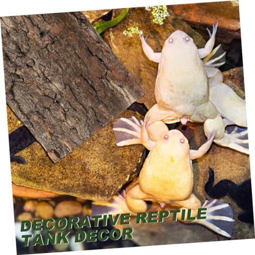 ORFOFE 4Pcs Natural Cork Bark for Reptile Tanks Terrarium Decor for Bearded Dragons Lizards and Aquatic Enclosures Enhances Habitat Aesthetics and Health