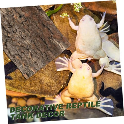 ORFOFE 4Pcs Natural Cork Bark for Reptile Tanks Terrarium Decor for Bearded Dragons Lizards and Aquatic Enclosures Enhances Habitat Aesthetics and Health