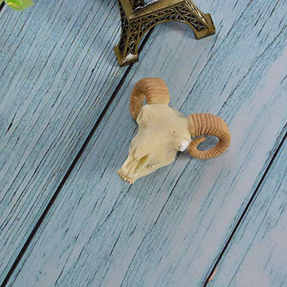 Wixine 1Pcs Aquarium Resin Sheep Head Skull Fish Tank Ornament Terrarium Reptile Decorations