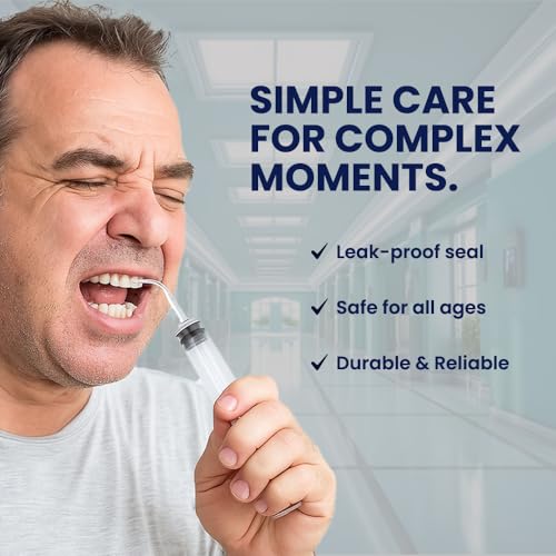 Wisdom Teeth Syringe - Pack of 5 Dental Curved Tip Syringe with Measuring Scale - Oral Care and Tonsil Stone Irrigation Syringes