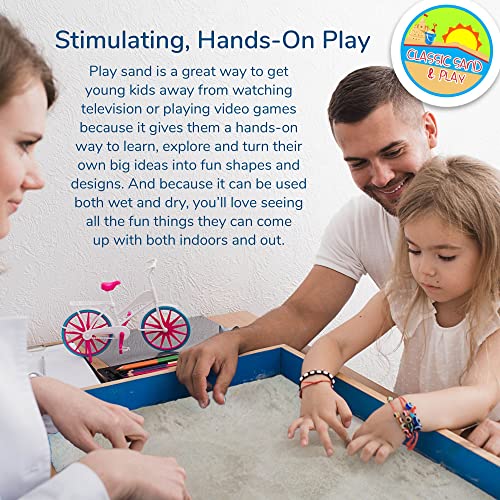 Classic Sand and Play Sand for Sandbox, Table, Therapy, and Outdoor Use, 20 lb. Bag, Natural, Non-Toxic, Wet Castle Building for Creativity and Stimulates Sensory Skills - size: 20 lb
