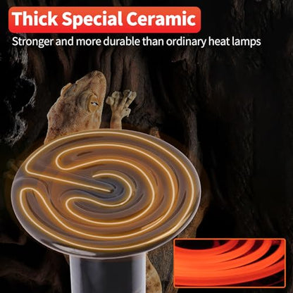 LUCKY HERP Reptile Heat Lamp - 75W Ceramic Heat Emitter Reptile Heat Lamp Bulbs (1 Pack), No Light Ceramic Heat Bulb, Heat Lamp for Reptiles Amphibian Chicken Pet Brooder Coop Lizard Turtle - color: Ceramic Heat Emitter, size: 75W 1-Pack