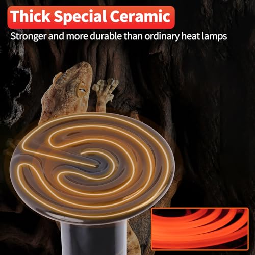 LUCKY HERP Reptile Heat Lamp - 75W Ceramic Heat Emitter Reptile Heat Lamp Bulbs (1 Pack), No Light Ceramic Heat Bulb, Heat Lamp for Reptiles Amphibian Chicken Pet Brooder Coop Lizard Turtle - color: Ceramic Heat Emitter, size: 75W 1-Pack