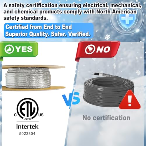 100' HTM Braid Self Regulating Heating Cable Mobile Home Heat Tape Water Pipes Freeze Protection & Freeze Free Connector Kit - Plug and End Seal *1 - style: 100 Kit