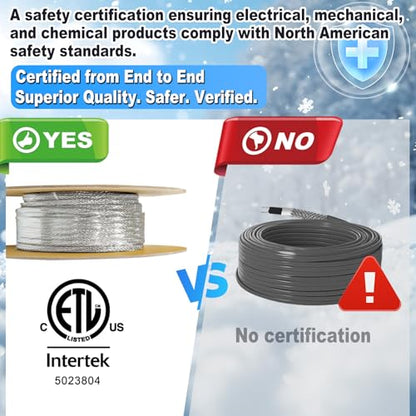 100' HTM Braid Self Regulating Heating Cable Mobile Home Heat Tape Water Pipes Freeze Protection & Freeze Free Connector Kit - Plug and End Seal *1 - style: 100 Kit
