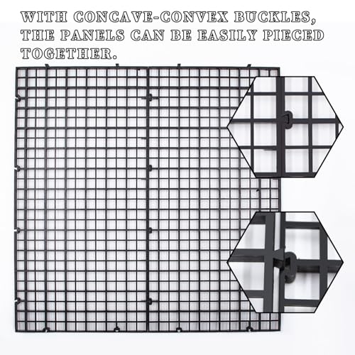 8 Pack Transparent Acrylic Tank Lid with Clips, Aquarium Lid Hood, Fish Tank Top Cover, Breeder Tank Lid, Acrylic Grid Panel Fish Tank Lid, Aquarium Cover Lid - color: Black, size: 8 Pacs