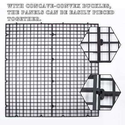 8 Pack Transparent Acrylic Tank Lid with Clips, Aquarium Lid Hood, Fish Tank Top Cover, Breeder Tank Lid, Acrylic Grid Panel Fish Tank Lid, Aquarium Cover Lid - color: Black, size: 8 Pacs