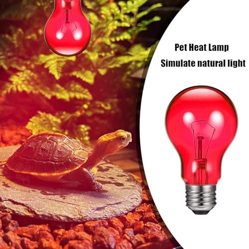 Heat Lamp for Reptiles - Terrarium Chickens Basking Light, 100w UVA Infrared with Aluminum Reflection Dome, Aquarium Brooder Habitat Ceramic Heater, Vivarium Pet Supplies E26 Socket for Lizard - color: Wine Red