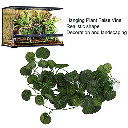 Tall Fish Tank Plant for Reptiles,Leopard Gecko Tank Plants Reptile for Terrarium, Silk Aquarium Plants for Betta Fish (Green Shell)