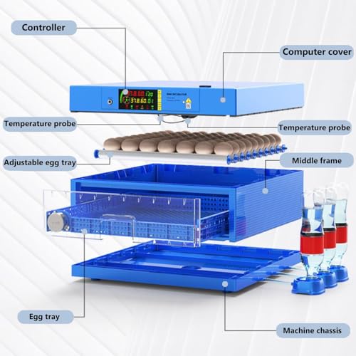 Automatic Eggs Incubator, Large Incubators for Hatching Eggs with Automatic Egg Turning & Temperature Control, Poultry Hatcher Machine for Chicken Duck Goose Quail Bird (256 Eggs) - size: 256 Eggs