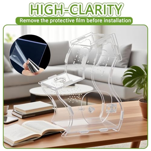 Premium 3mm Acrylic Terrarium for Jumping Spiders & Tarantulas | 5.9"x9.4"x3.5" Tall Arboreal Enclosure with Magnetic Doors & 1mm Micro-Vents | Escape-Proof Habitat for Mantis, Reptiles, Frogs