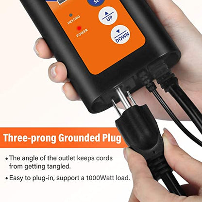 iPower Digital Heat Mat Thermostat Controller for Seed Germination, Reptiles and Brewing Breeding Incubation Greenhouse, 40-108°F, 8.3A 1000W - size: 1000W-Orange, style: 1 Pack