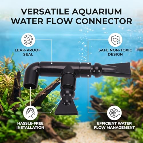 Pssopp Fish Tank Water Outlet Fish Tank Nozzle, PVC Double Outlet High Water Reptile Spray Nozzle for Aquarium Clean and Circulation. Aquarium Aerators and Pumps (External Diameter 23mm/0.9in)