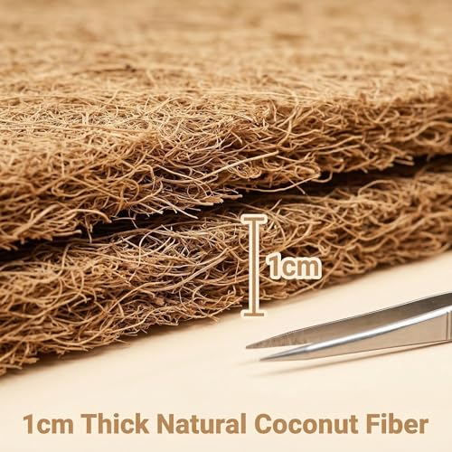 Reptile Carpet 30"x12" 2 PCS Coconut Fiber Mat for 20 Gallon Reptile Tank,Tortoise Habitat Bedding Liner for Snake,Turtle,Lizard,Bearded Dragon,Gecko Cage Accessories