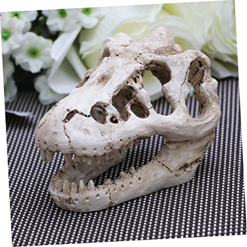 Resin Reptile Pet Skull Hide Skull for Reptile Tank Accessories Fish Tank Decor