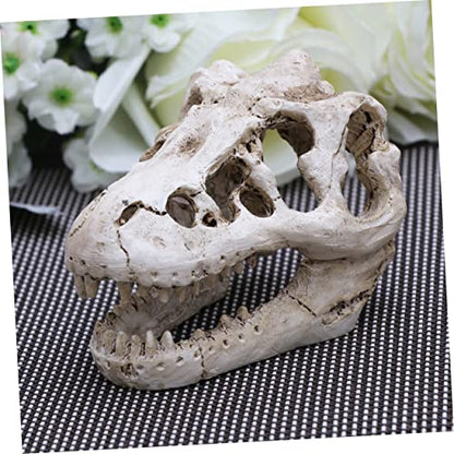 Resin Reptile Pet Skull Hide Skull for Reptile Tank Accessories Fish Tank Decor
