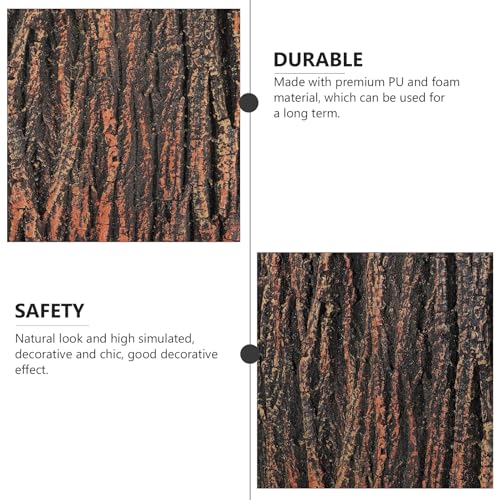 Aquarium Background Board 3D Emulation Oak Bark Landscaping Panel Ultra-Thin Pu Material for Fish Tanks and Reptile Terrariums