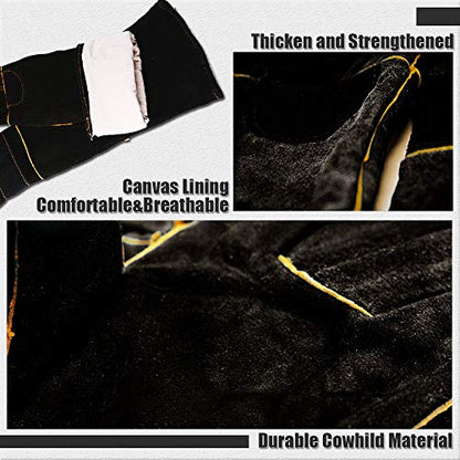YBB Animal Handling Anti-bite/Scratch Gloves for Dog Cat Bird Parrot Pet (Black) - color: Black