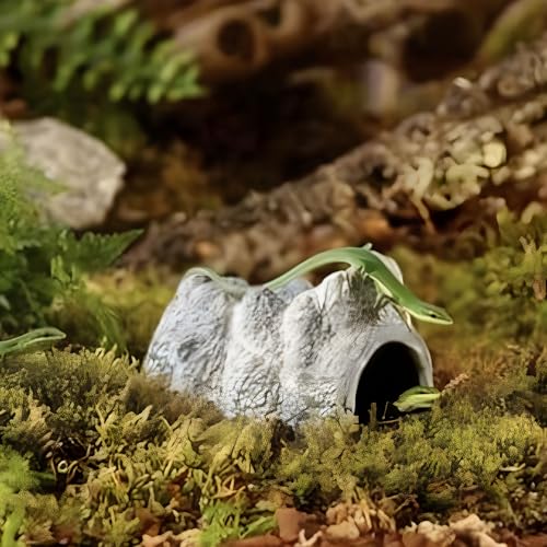 Exo Terra Wet Rock Moisture Retaining Ceramic Reptile Cave, Small - size: us size s