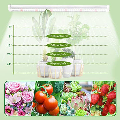 GYTF Plant Grow Light Strips, 204 LED-Bulbs 5000K White Full Spectrum Grow Light Strips for Indoor Plants, Succulents, Seeds Starting, Greenhouse, End-to-End Connection (4x10W, 200W Equivalent) - size: 4 Count (Pack of 1)