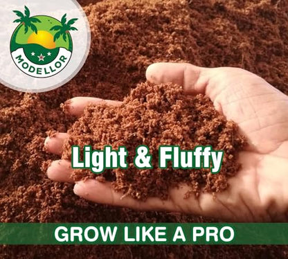 MODELLOR (10 lb) Premium Super Washed Coco Coir Brick, High Yield 18 to 20 gallons [72 to 80 quarts], Seed Starter, Organic, pH Balanced, Gardening, Indoor, Outdoor use