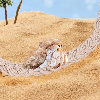 Hermit Crab Climbing Rope, 23.6 Inches, Cotton, Reptile Climbing Accessory, Off White - color: Off White