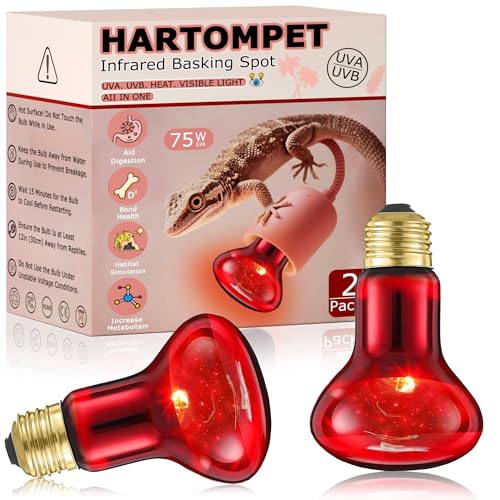 75W Red Infrared Basking Spot Light Bulbs for Reptiles & Amphibians, Heat Lamp for Bearded Dragons, Turtles, Snakes, Chicks, Terrarium Heating and Brooder Warmth, 2 Pack - color: Red, size: 75W - Gen1 - R63