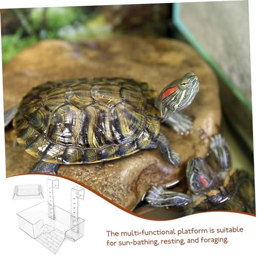MERRYHAPY Wall-Mounted Turtle Basking Platform Acrylic Reptile Tortoise Climbing Rack