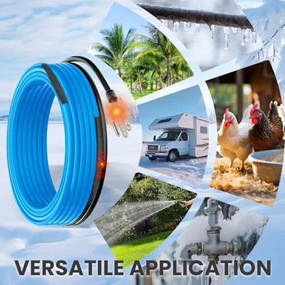 MAXKOSKO 24 Ft. 120 V Heating Cable for Pipe Freeze Protection, Self-Regulating Heat Tape for Water Pipes for Metal and Plastic Pipes, Energy-Saving Heat Trace Cable Keeps Water Flowing at -40 °F - color: 24-feet