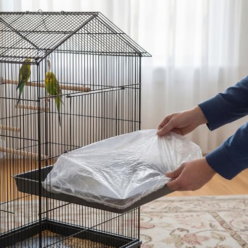 100 Pcs Disposable Bird Cage Liners Clear Plastic Parakeet Liner Bags, Universal Birdcage Liner Bags for Parakeets Parrots Finches Canaries Cockatiels, Bird Cage Accessories (26 x 18 Inches) - size: 1 Count (Pack of 100)